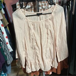 Zac & Rachel Light Pink Peasant Blouse